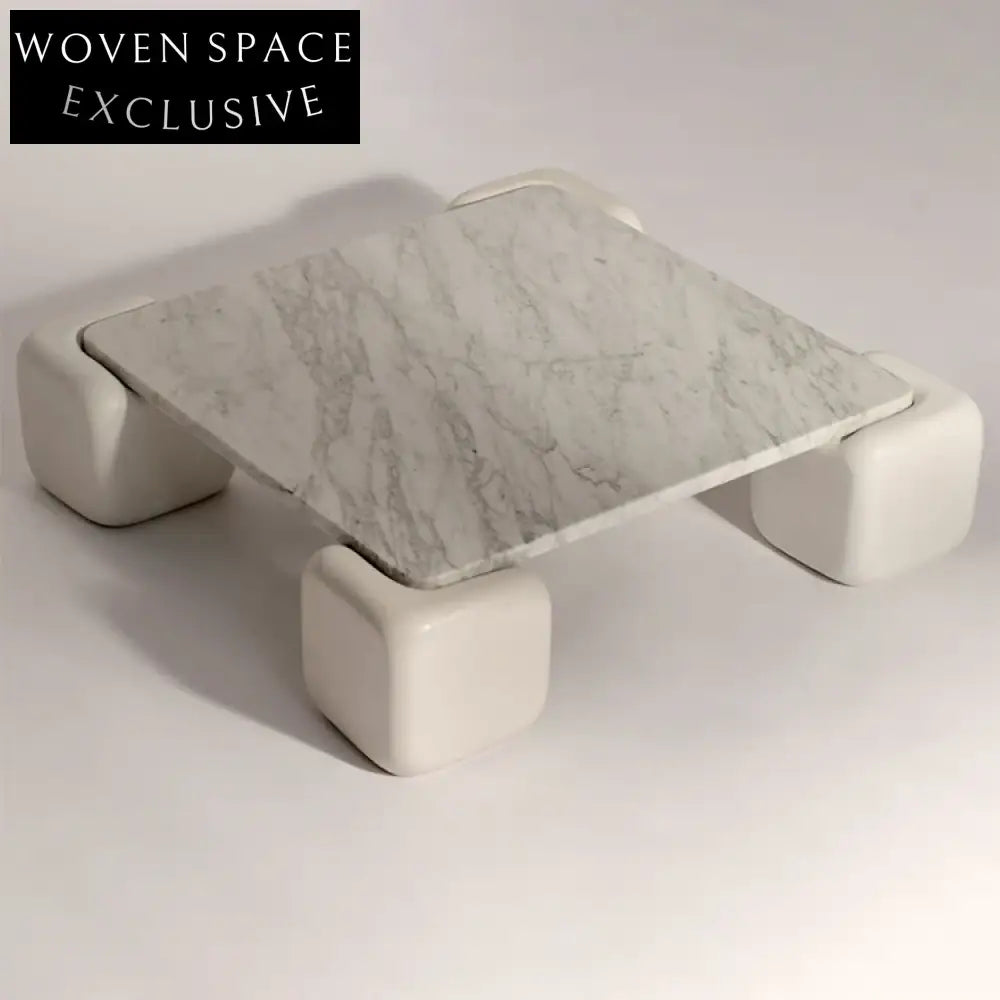 Elegant Nordic Minimalist Natural Marble Top Round Fiberglass Coffee Table for Living Room