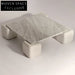 Elegant Nordic Minimalist Natural Marble Top Round Fiberglass Coffee Table for Living Room