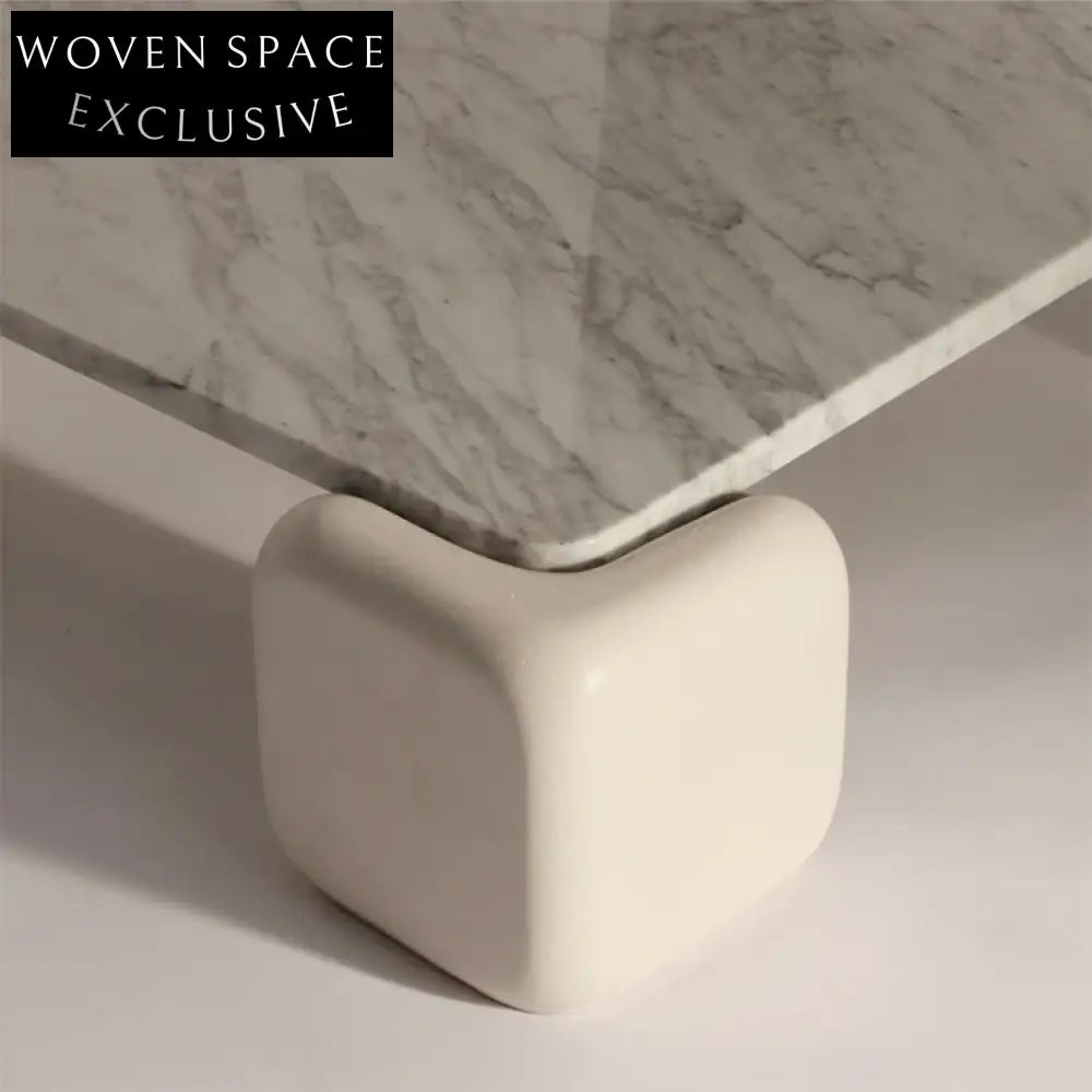 Elegant Nordic Minimalist Natural Marble Top Round Fiberglass Coffee Table for Living Room