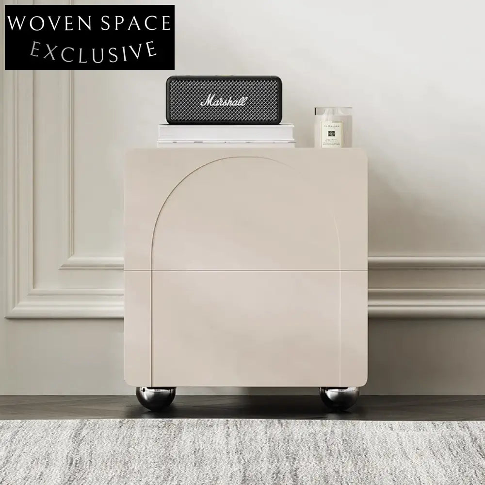 Elegant Nordic Minimalist Nightstand with Two Drawers for Bedroom Storage