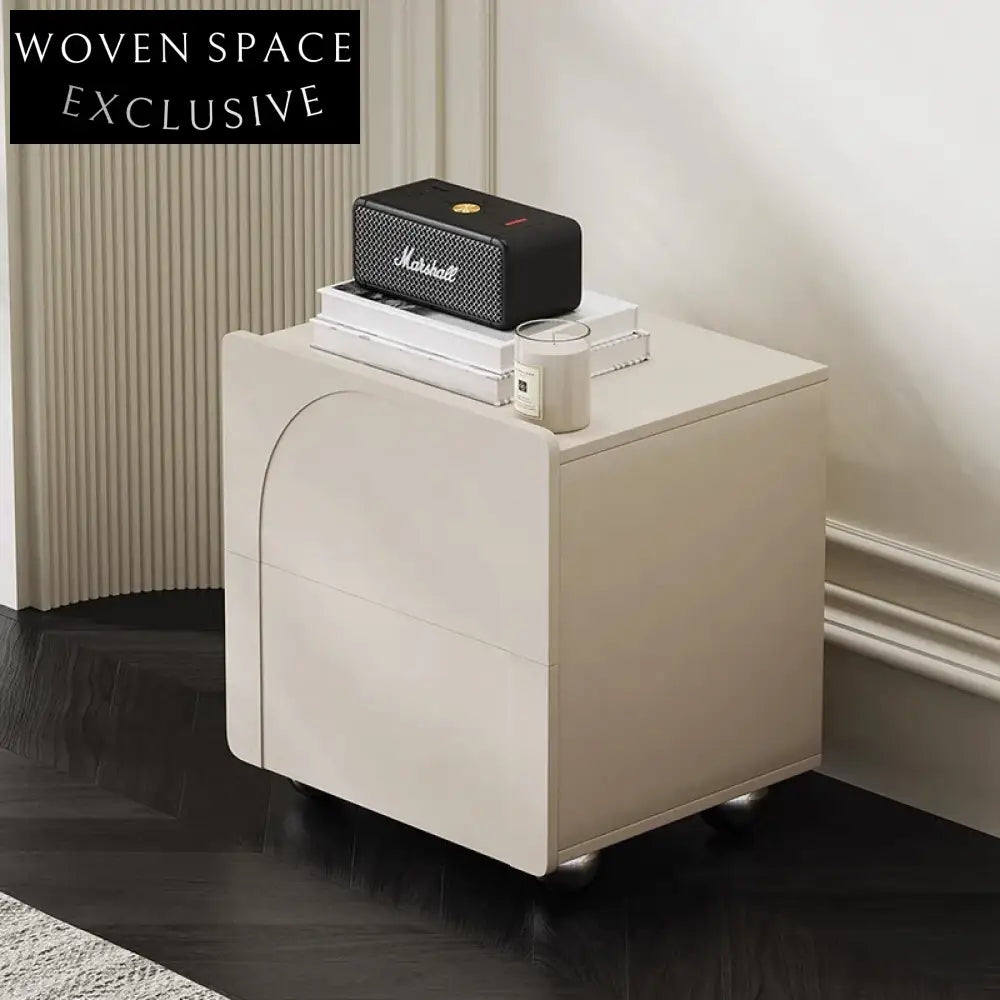 Elegant Nordic Minimalist Nightstand with Two Drawers for Bedroom Storage