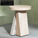 Elegant Nordic Minimalist Travertine Marble Stone Round Coffee & End Table