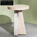 Elegant Nordic Minimalist Travertine Marble Stone Round Coffee & End Table
