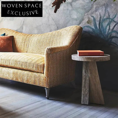 Elegant Nordic Minimalist Travertine Marble Stone Round Coffee & End Table