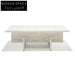 Elegant Nordic Modern Natural Travertine Square Coffee Table for Living Room