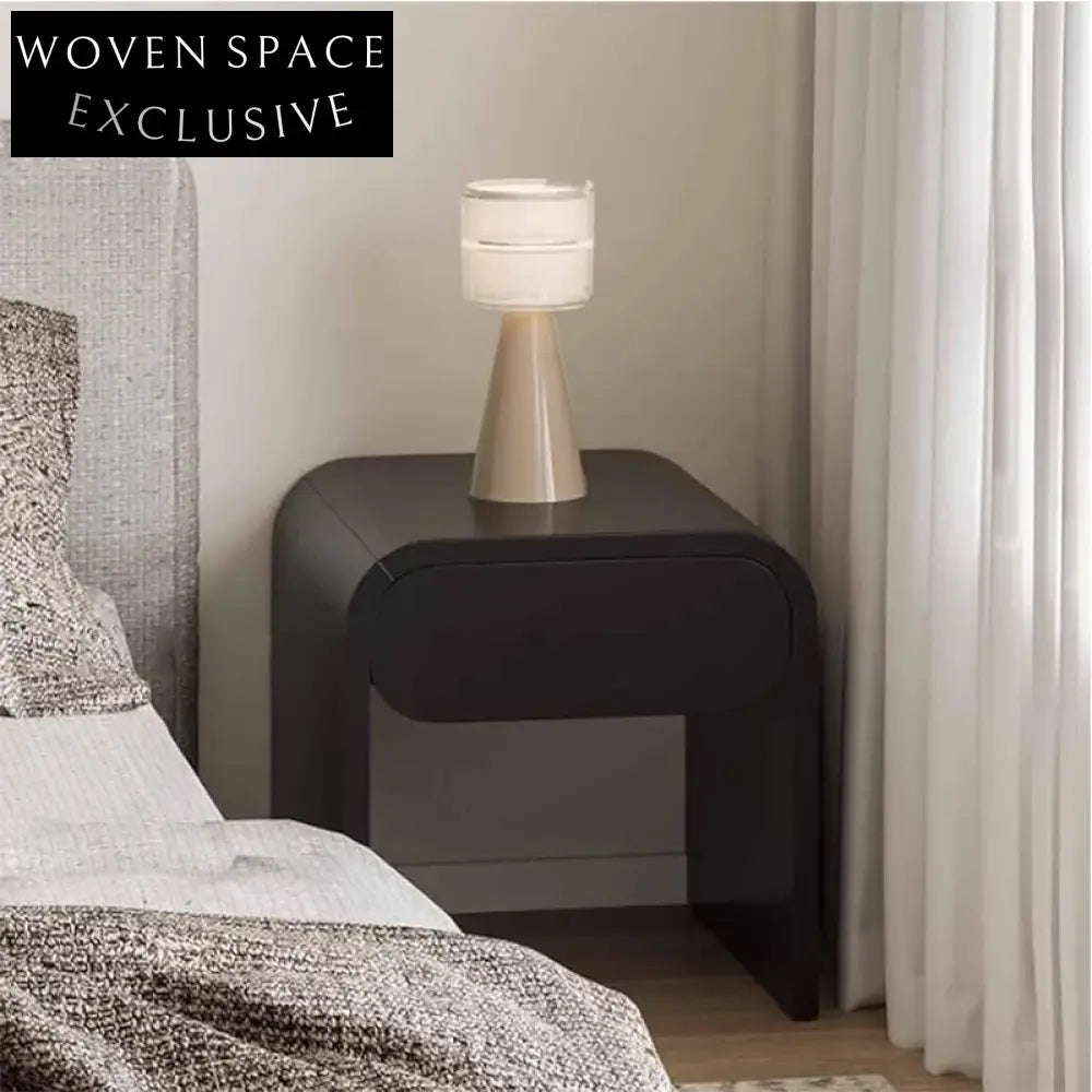 Elegant Nordic Modern Nightstand with Arched Design and Wood Drawer