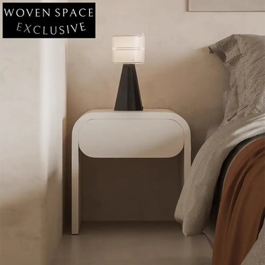 Elegant Nordic Modern Nightstand with Arched Design and Wood Drawer
