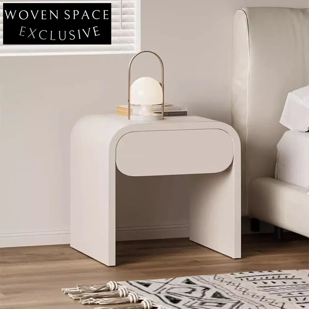 Elegant Nordic Modern Nightstand with Arched Design and Wood Drawer