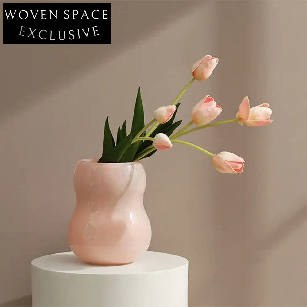 Elegant Nordic Modern Round Clear Glass Decorative Flower Vase for Home