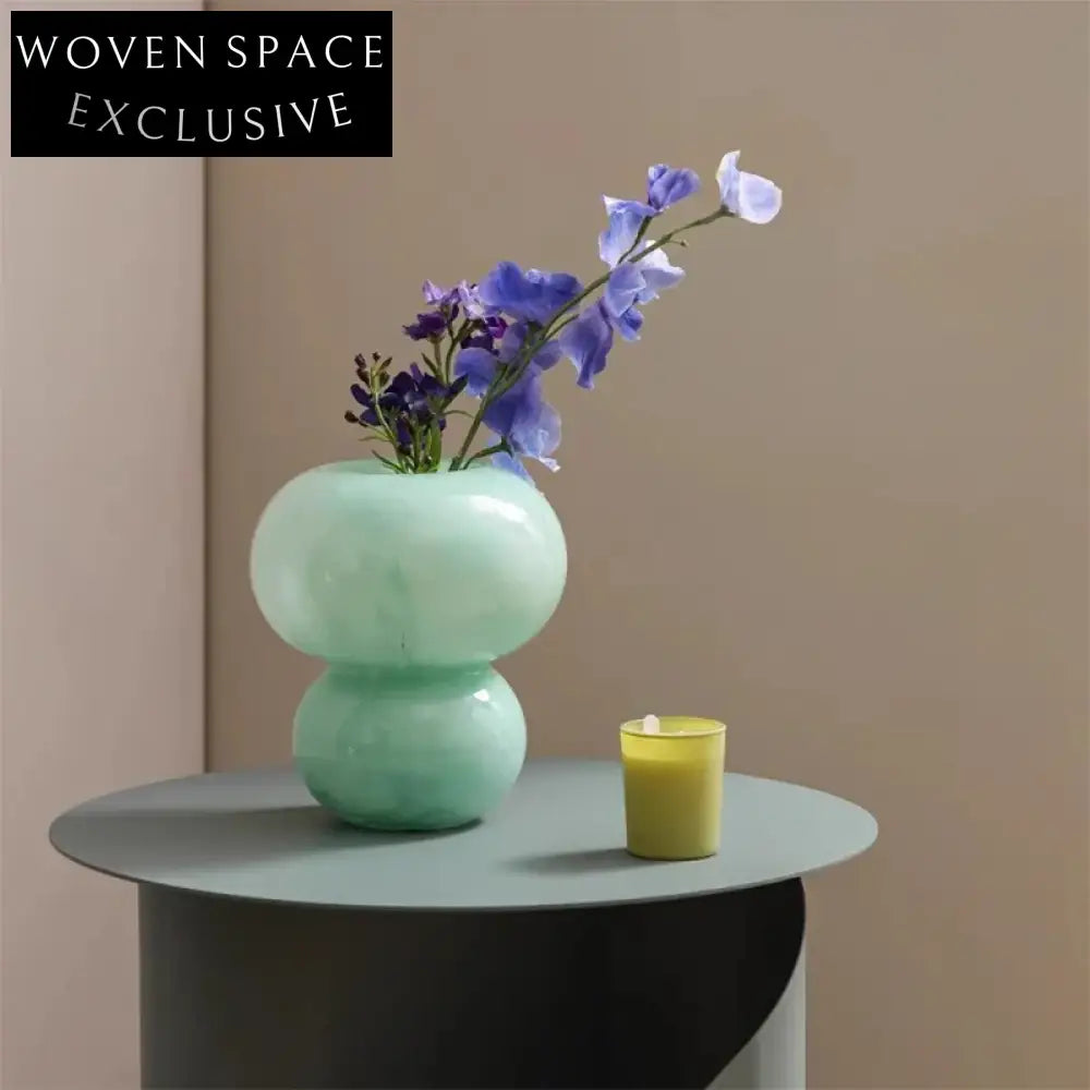 Elegant Nordic Modern Round Clear Glass Decorative Flower Vase for Home