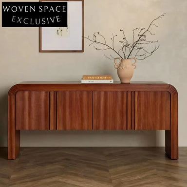 Elegant Nordic Oak Wood Sideboard Buffet Cabinet for Kitchen Dining Room