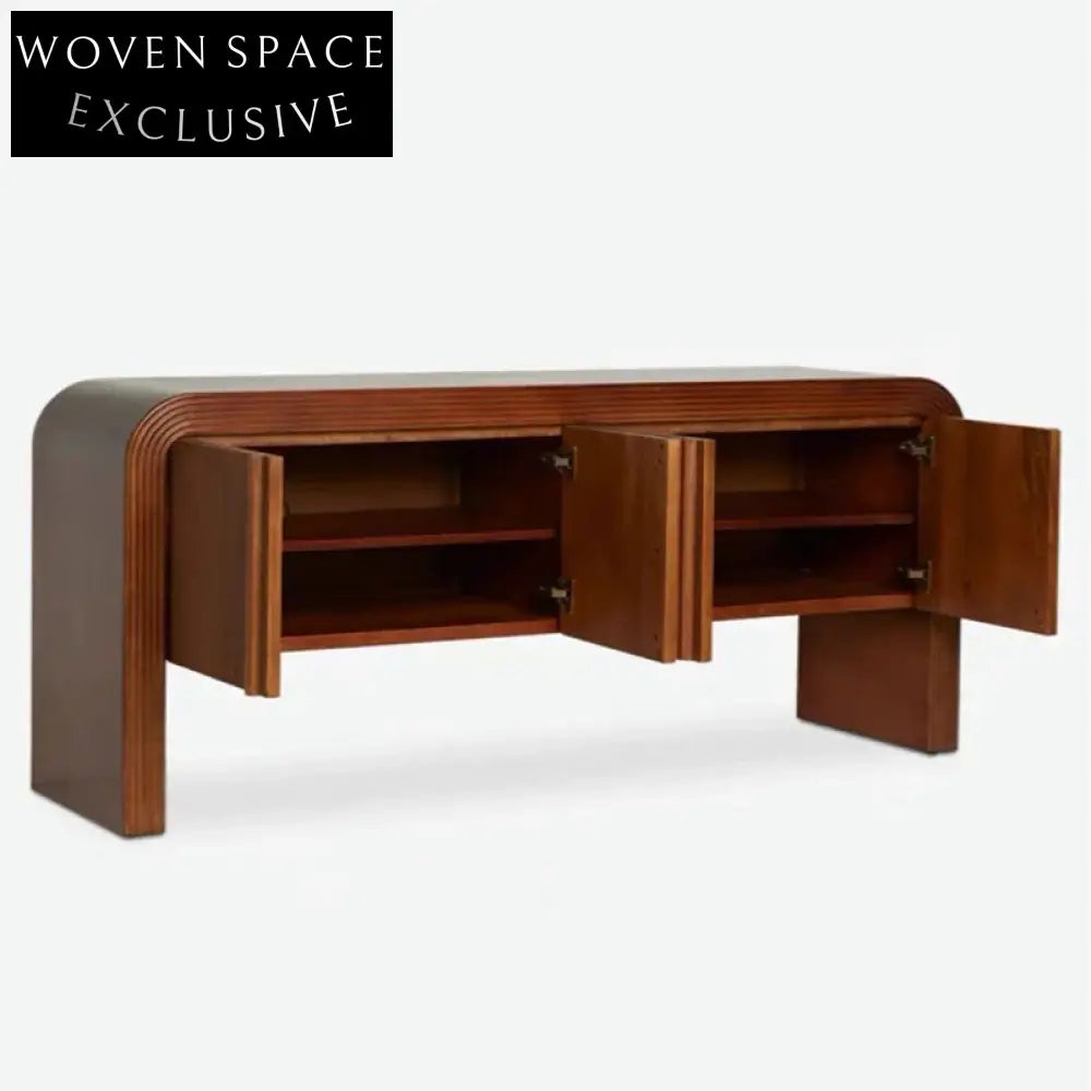 Elegant Nordic Oak Wood Sideboard Buffet Cabinet for Kitchen Dining Room