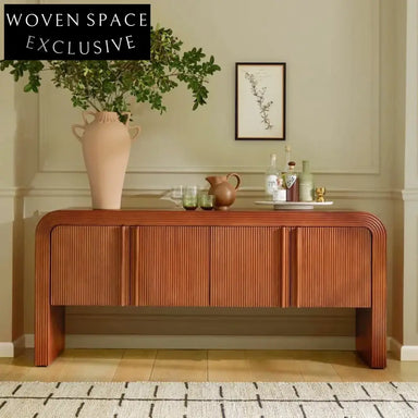 Elegant Nordic Oak Wood Sideboard Buffet Cabinet for Kitchen Dining Room