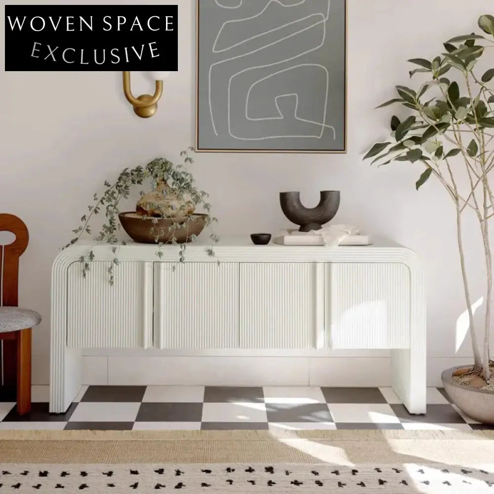 Elegant Nordic Oak Wood Sideboard Buffet Cabinet for Kitchen Dining Room