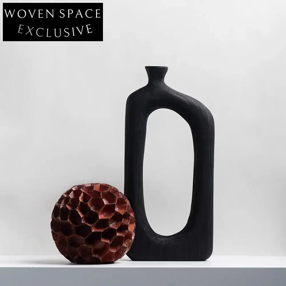 Elegant Nordic Paulownia Wood Floor Vase, Modern Decorative Art Home Accent