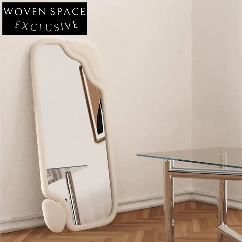 Elegant Nordic Plywood Edge Rectangle Living Room Wall or Floor Mirror