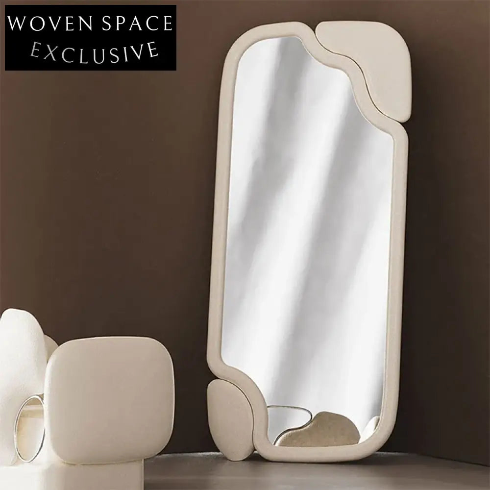 Elegant Nordic Plywood Edge Rectangle Living Room Wall or Floor Mirror