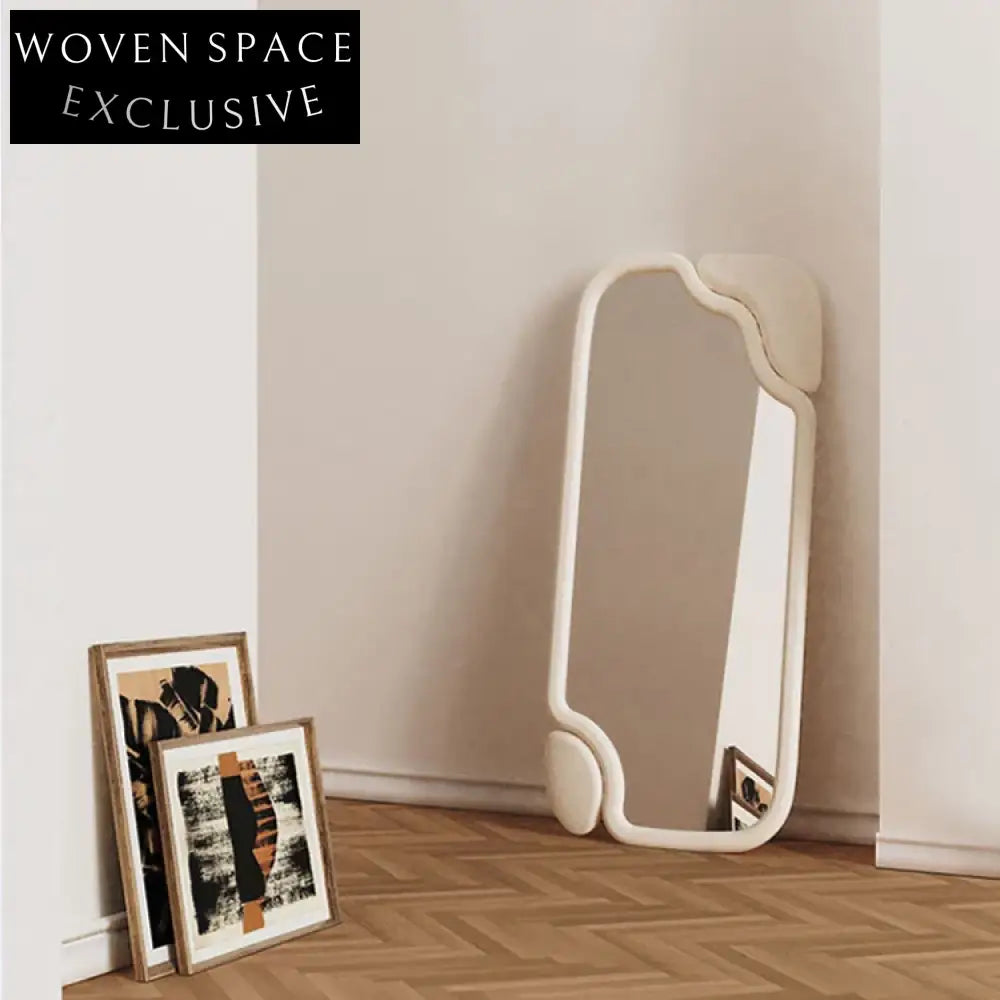 Elegant Nordic Plywood Edge Rectangle Living Room Wall or Floor Mirror