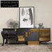Elegant Nordic Retro Oak Wood Console Table with Brass Accents for Living Room
