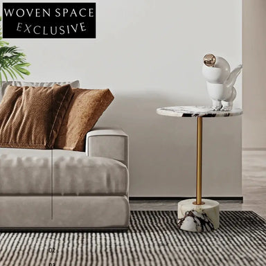 Elegant Nordic Round Marble Top Coffee Table with Gold Stainless Steel Base