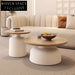 Elegant Nordic Round Solid Wood Coffee Table Set for Modern Apartment Living Rooms