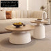 Elegant Nordic Round Solid Wood Coffee Table Set for Modern Apartment Living Rooms