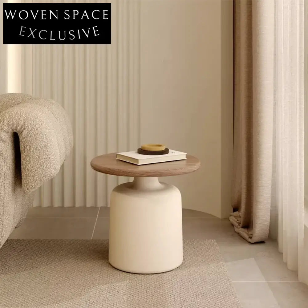 Elegant Nordic Round Solid Wood Coffee Table Set for Modern Apartment Living Rooms