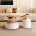 Elegant Nordic Round Solid Wood Coffee Table Set for Modern Apartment Living Rooms