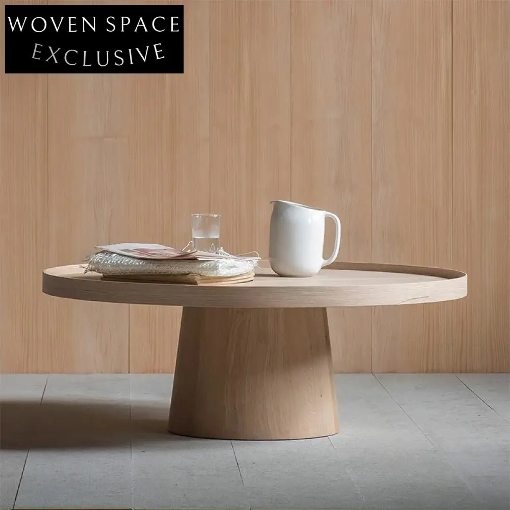 Elegant Nordic Round Solid Wood Living Room Center Coffee Table