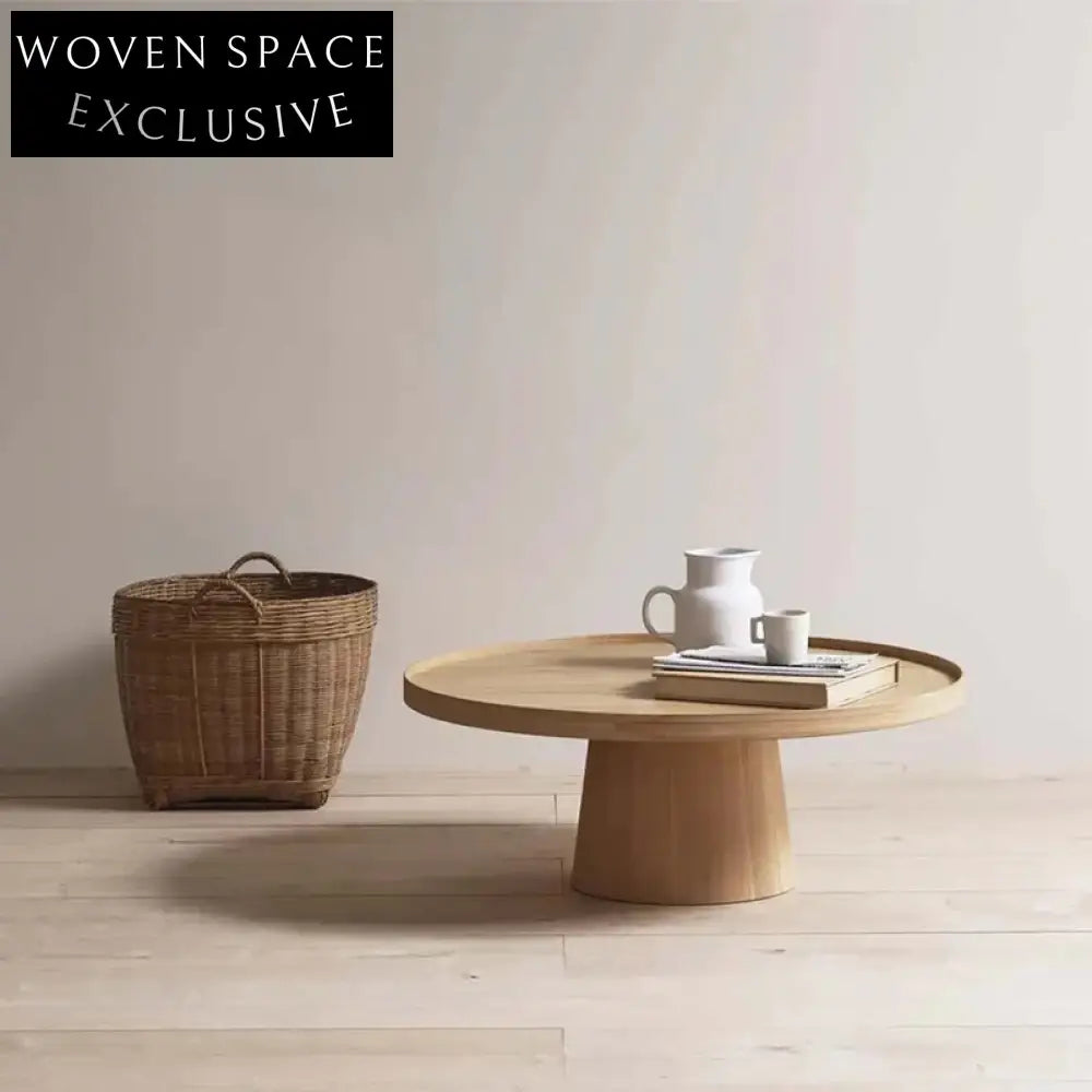 Elegant Nordic Round Solid Wood Living Room Center Coffee Table