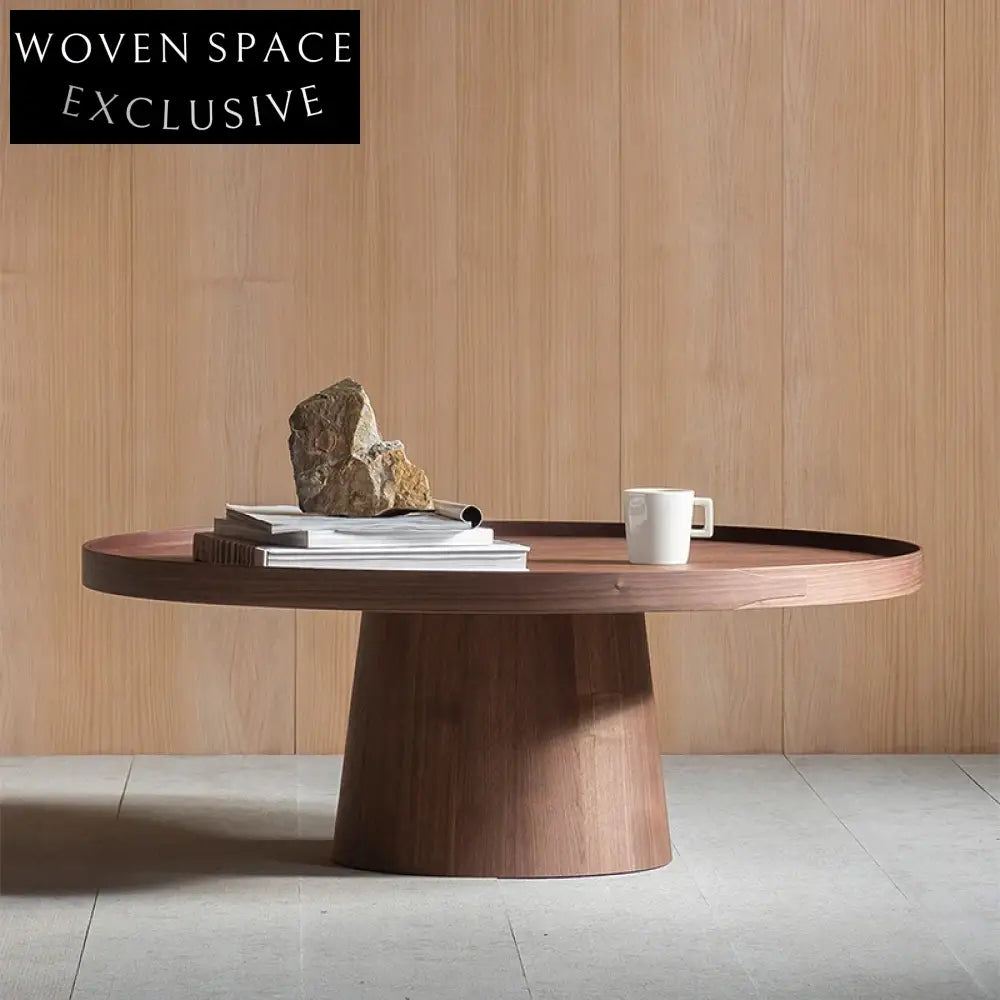 Elegant Nordic Round Solid Wood Living Room Center Coffee Table