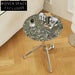 Elegant Nordic Round Terrazzo Plywood Top Metal Side Coffee Table