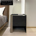 Elegant Nordic Saddle Leather 2-Drawer Wooden Modern Bedroom Nightstand