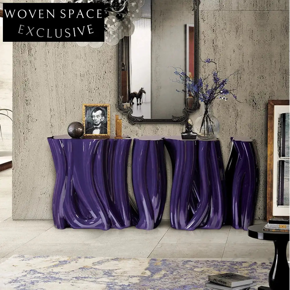 Elegant Nordic Seaweed Fiberglass Console Table for Modern Entryway & Living Room