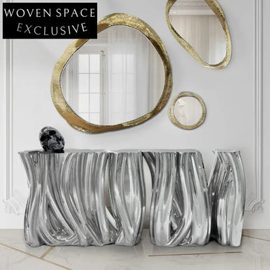 Elegant Nordic Seaweed Fiberglass Console Table for Modern Entryway & Living Room