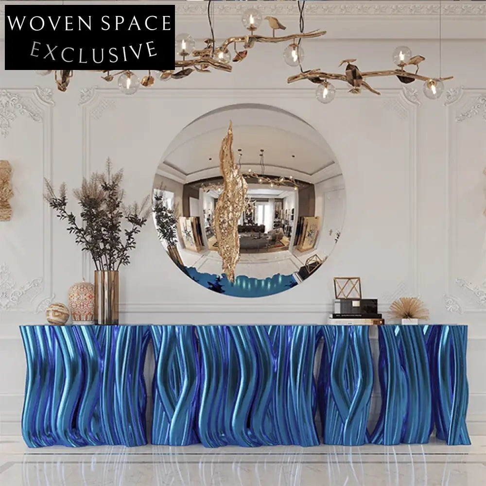 Elegant Nordic Seaweed Fiberglass Console Table for Modern Entryway & Living Room