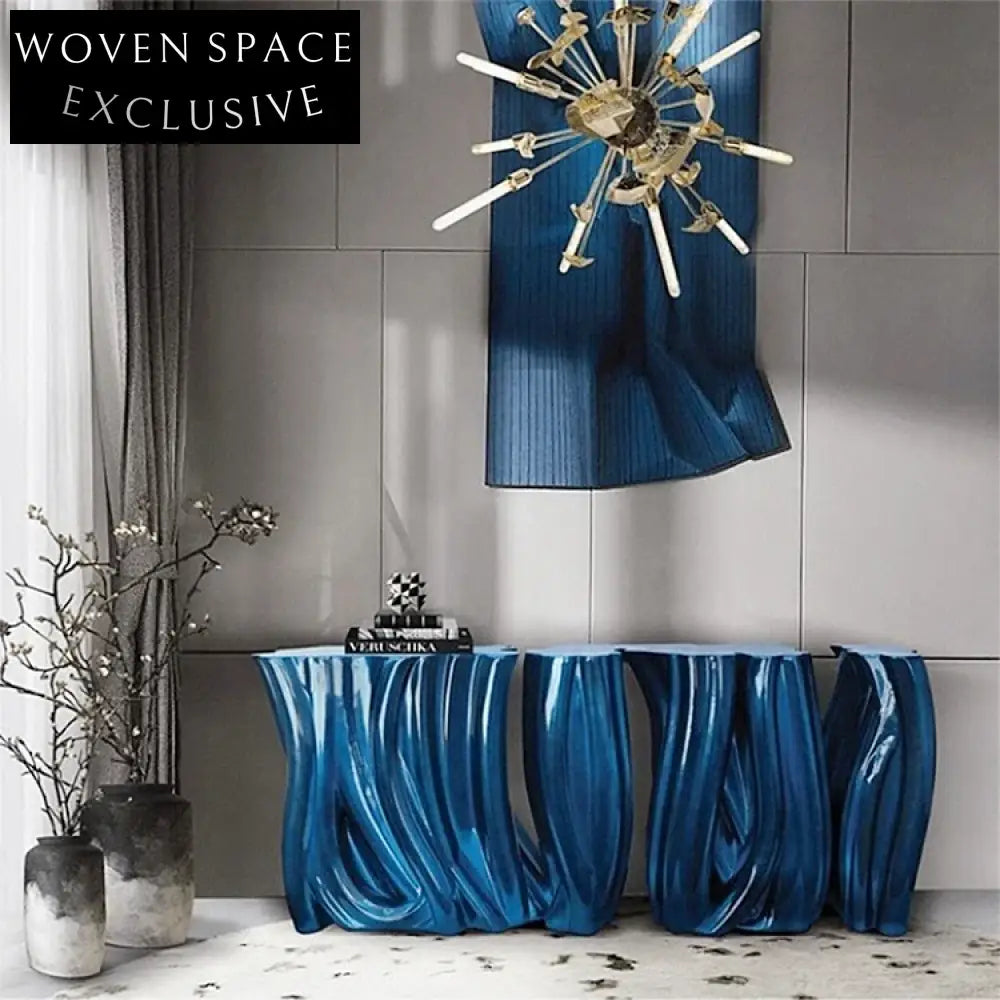 Elegant Nordic Seaweed Fiberglass Console Table for Modern Entryway & Living Room