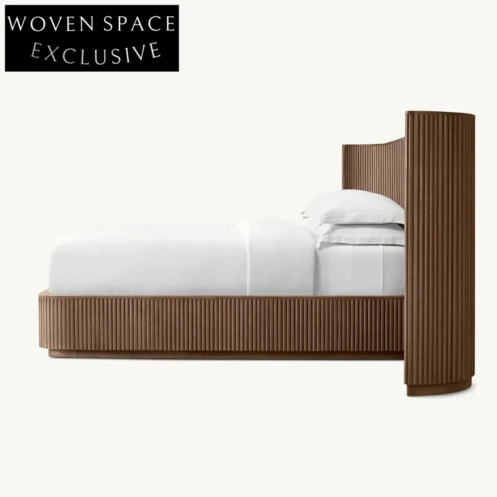 Elegant Nordic Solid Ash Wood King Size Bed Frame, Modern Durable Headboard Design