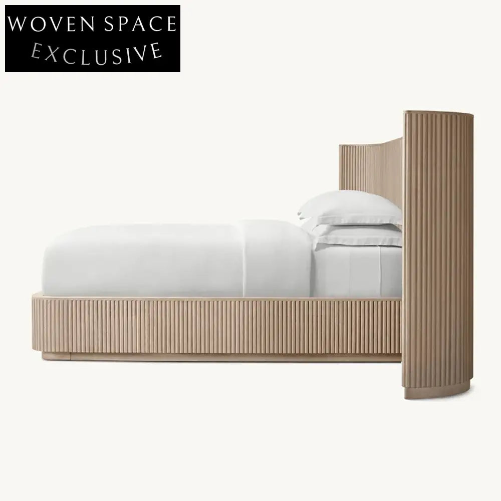 Elegant Nordic Solid Ash Wood King Size Bed Frame, Modern Durable Headboard Design