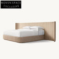 Elegant Nordic Solid Ash Wood King Size Bed Frame, Modern Durable Headboard Design