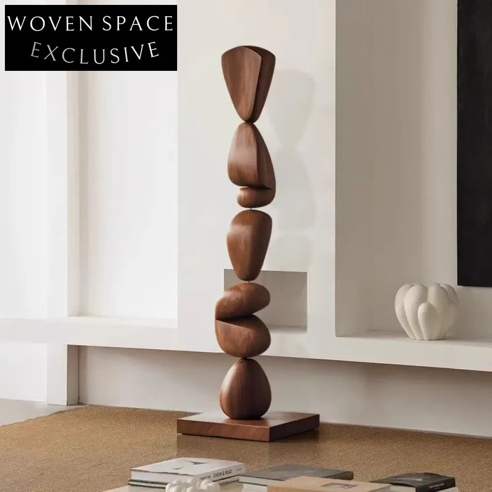 Elegant Nordic Solid Wood Abstract Home Decor Floor Sculpture