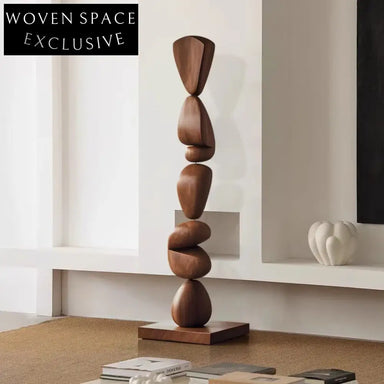 Elegant Nordic Solid Wood Abstract Home Decor Floor Sculpture