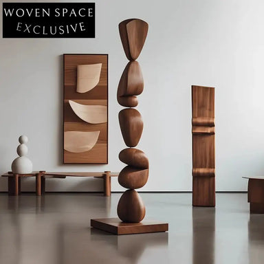 Elegant Nordic Solid Wood Abstract Home Decor Floor Sculpture