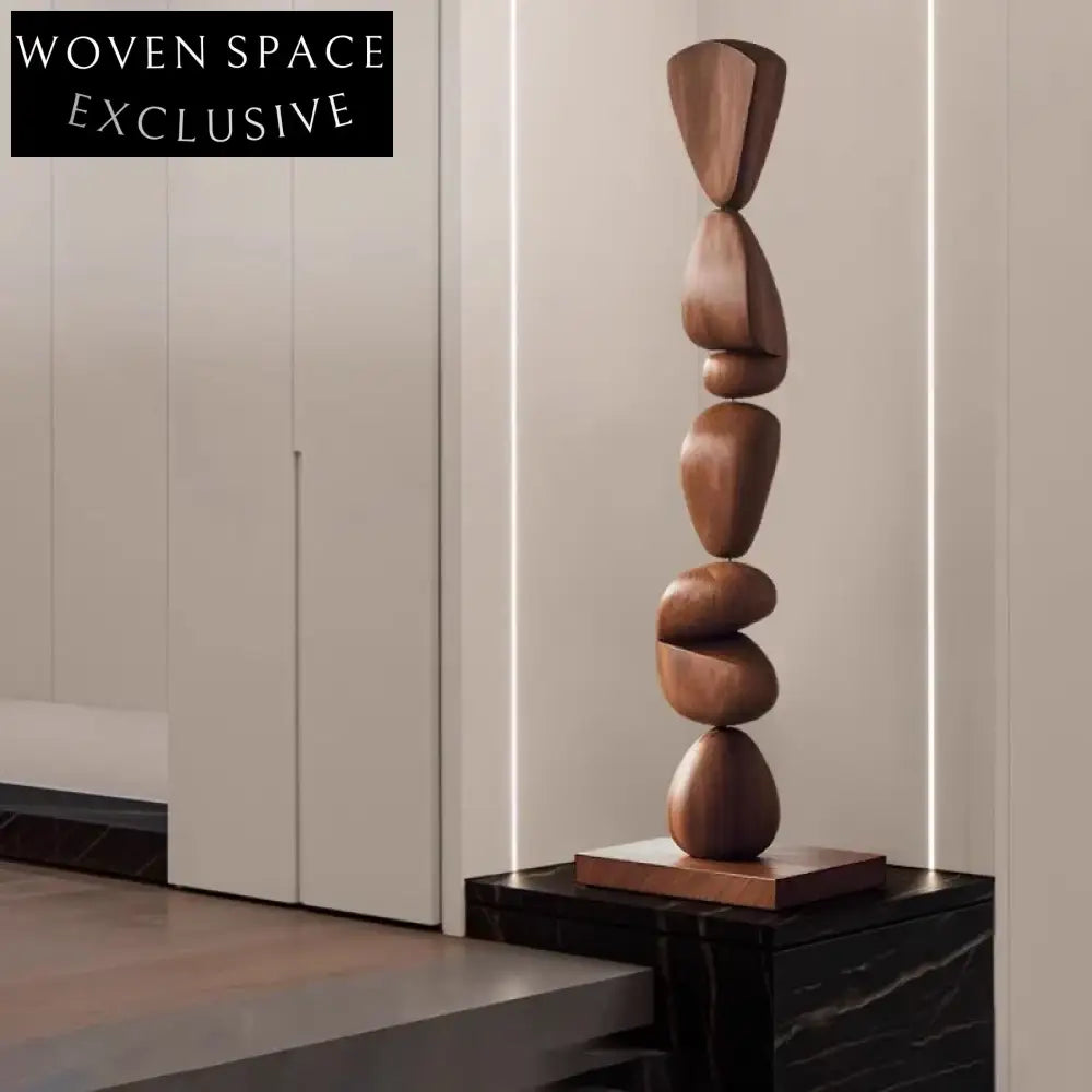 Elegant Nordic Solid Wood Abstract Home Decor Floor Sculpture