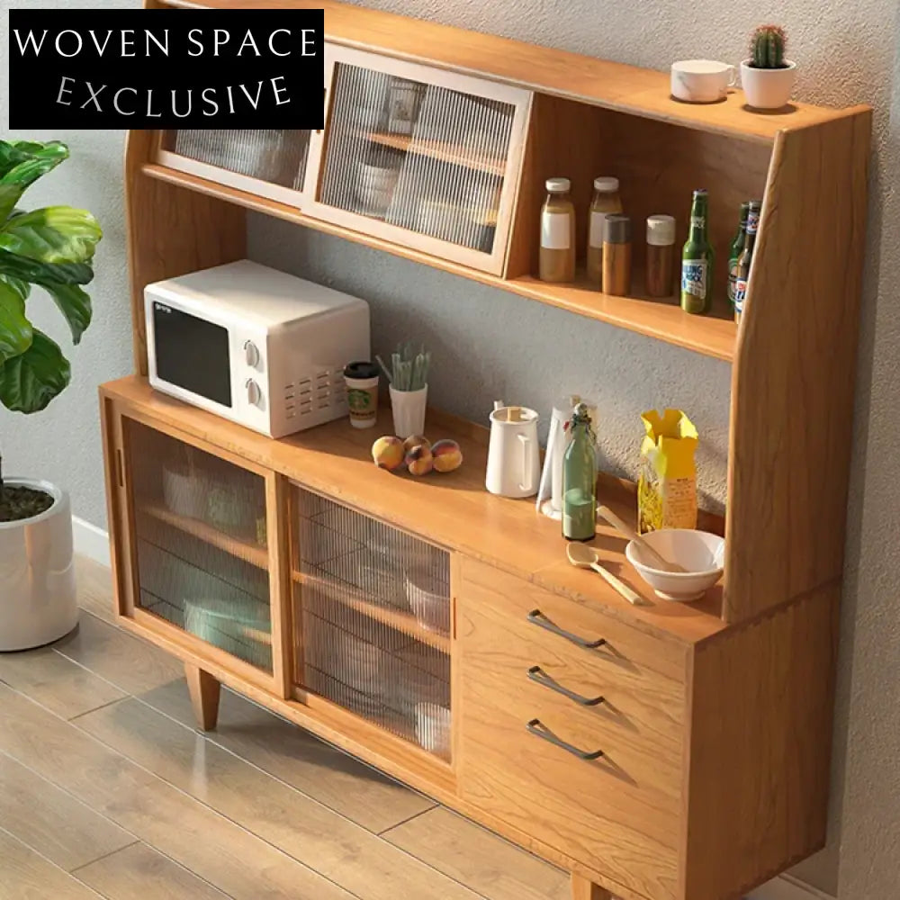 Elegant Nordic Solid Wood Living Room Sideboard Storage Cabinet Minimalist Design