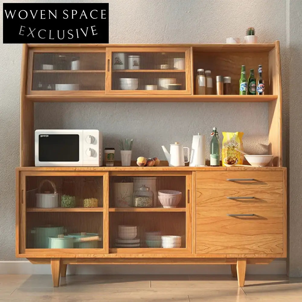 Elegant Nordic Solid Wood Living Room Sideboard Storage Cabinet Minimalist Design