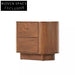 Elegant Nordic Solid Wood Nightstand, Walnut Finish Bedside Table with Drawers