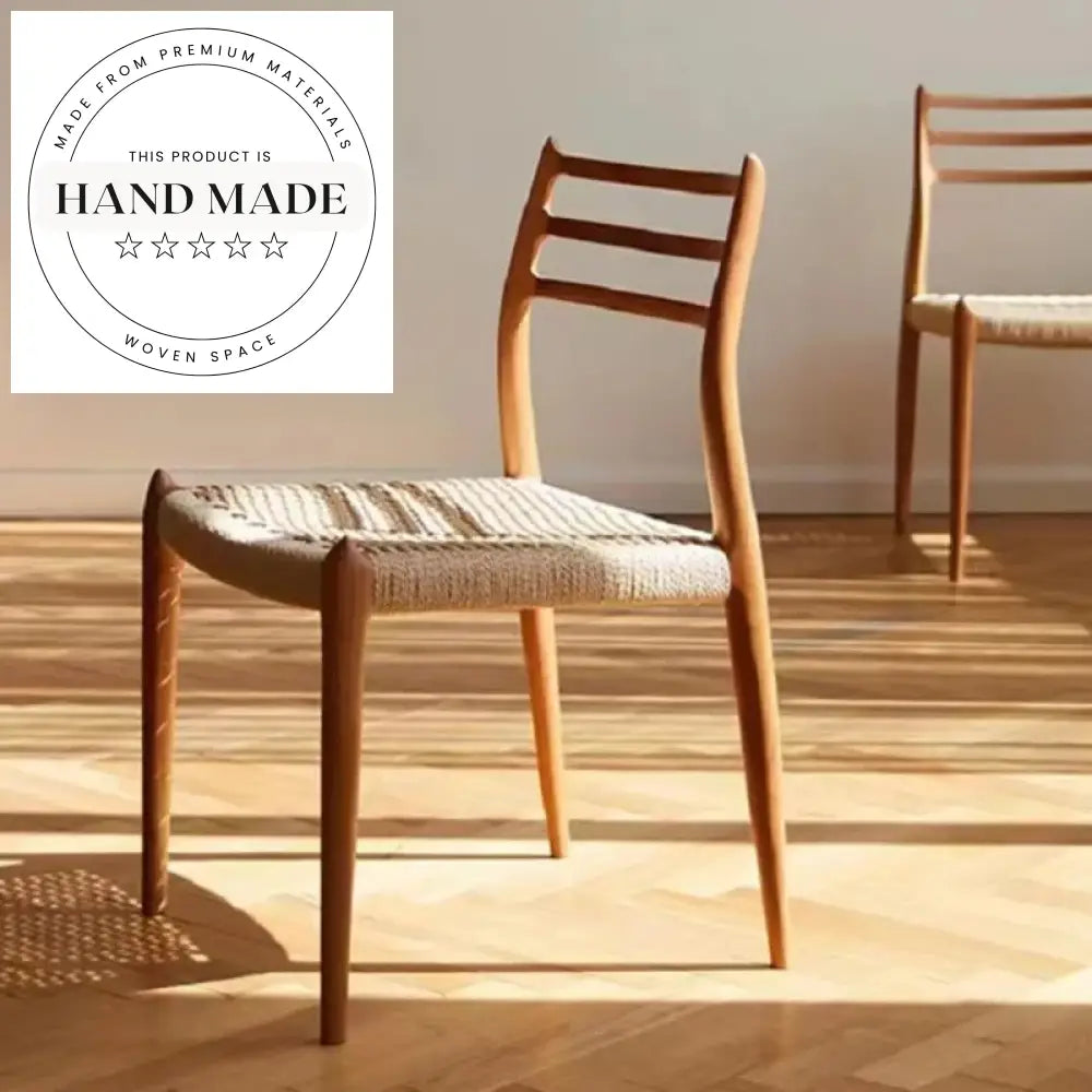 Elegant Nordic Solid Wood Upholstered Cane Back Restaurant Dining Chair