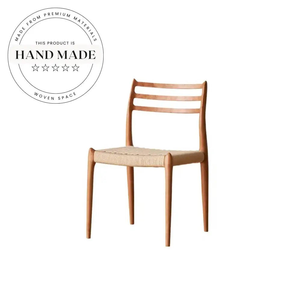 Elegant Nordic Solid Wood Upholstered Cane Back Restaurant Dining Chair