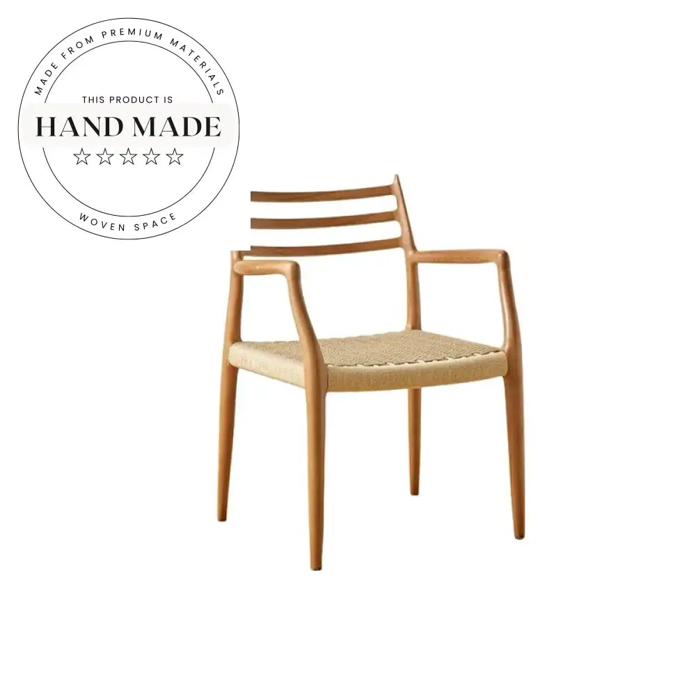 Elegant Nordic Solid Wood Upholstered Cane Back Restaurant Dining Chair
